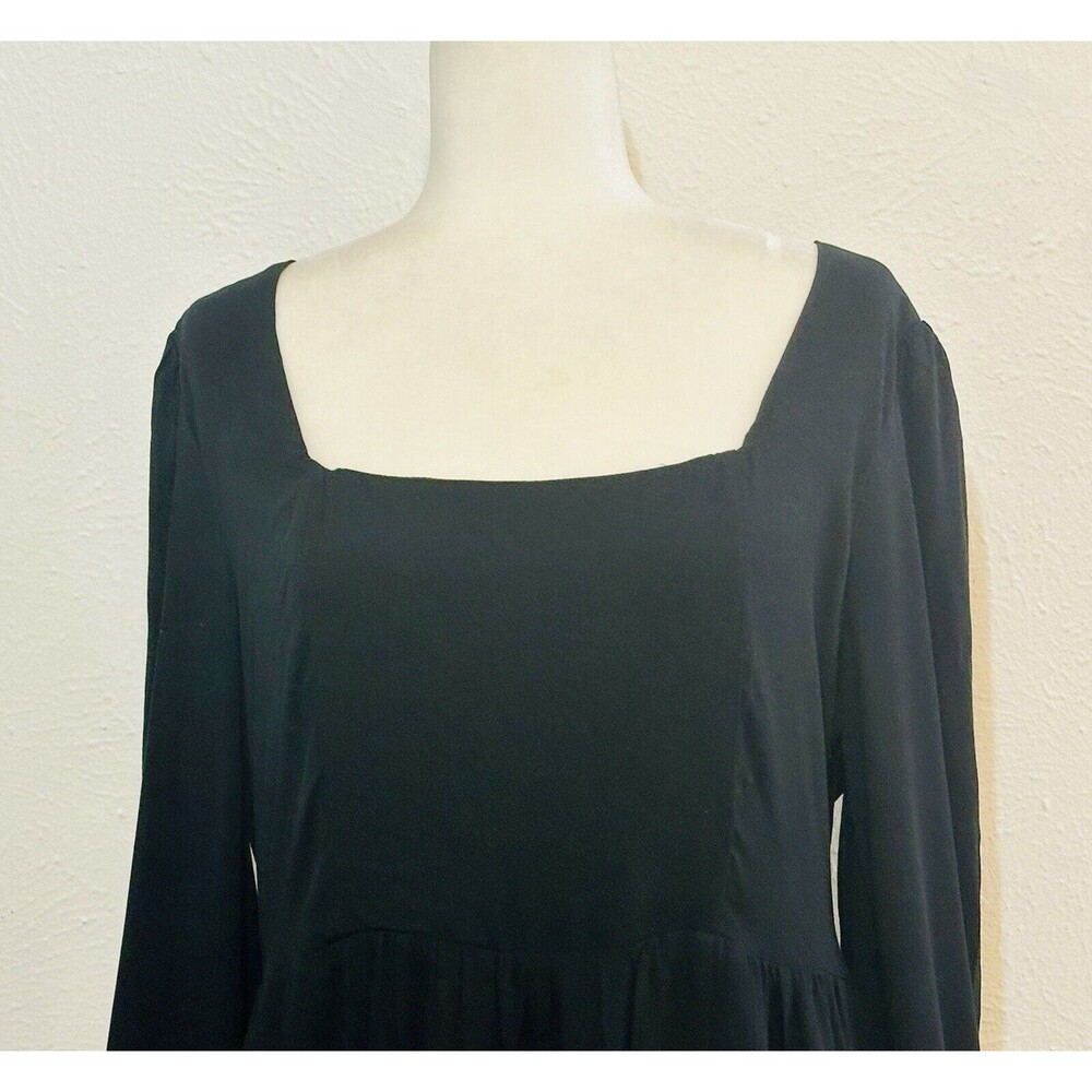 NWT AND NOW THIS Women Size XL Black Bishop Sleeve Drop Waist Dress Goth Boho - Picture 2 of 16
